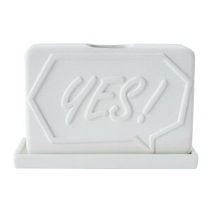 アンドエヌイー(&NE) ポタリー加湿器 YES/NO ホワイト 幅14cm×奥行5.5cm×高さ10cm 小型 NDL-109-YN