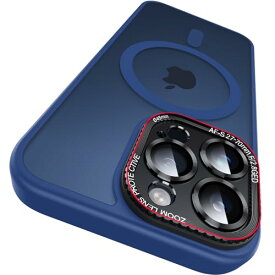 JUESHITUO iPhone 15 pro ケース 人気 韓国 半透明 SGS認証 マグネット 耐衝撃 ストラップホール ワイアレス充電 ブルー