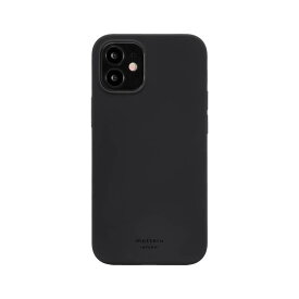 MOTTERU (モッテル) sofumo iPhone 12mini ケース シリコン マット加工 薄型 ワイヤレス充電対応 日本メーカー ブラック (charcoal) MOT-SOFUMO12-BK