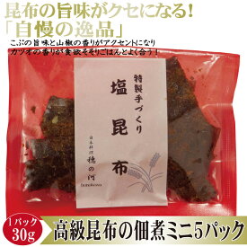 ▼高級グルメ▼ お試し 少量 サイズ【早いもの勝ち⇒先着1日5セット】【ミニ 塩昆布 30g×5パック入り】父の日 中元 お中元 昆布 かつお昆布 塩こぶ しおこぶ 塩こんぶ しおこんぶ 佃煮昆布 つくだ煮 つくだに 昆布佃煮 こぶ佃煮 無添加 減塩 ご飯のお供 おやつ お土産