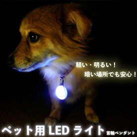 【送料無料】 LED お散歩ライト ペット 首輪 ペンダント 光る 犬 猫 夜間 散歩 安全 リードネックレス