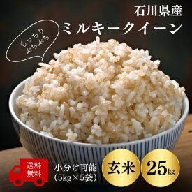 【石川県産 米 25kg】令和5年産ミルキークイーン玄米25kg小分けできます（5kg×5）送料無料 農家直送 玄米 もちもち