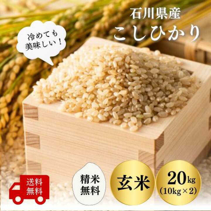 楽天市場】【石川県産 米 20kg】令和7年産コシヒカリ20kg(10kg×2）玄米 