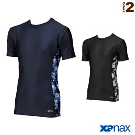 迷彩柄入りアンダーシャツ／ローネック半袖（BUS-309）『野球 アンダーウェア ザナックス』