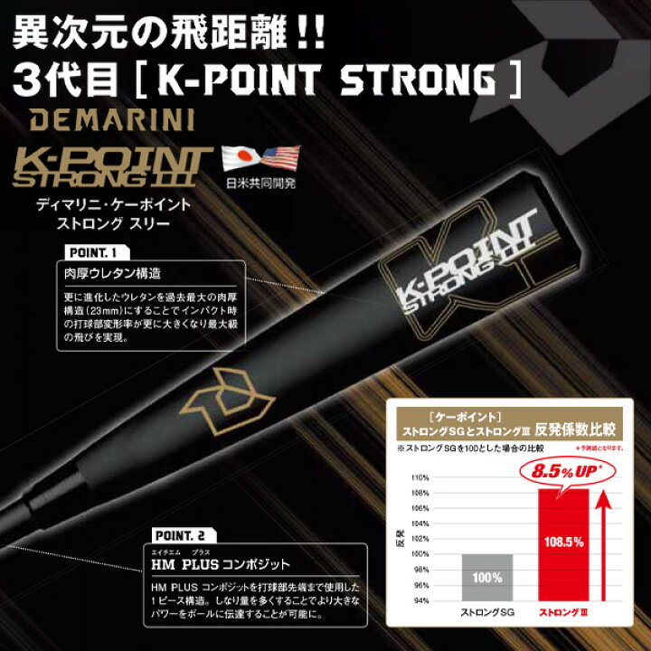 楽天市場】ケーポイントストロング3 K-POINT STRONG3 一般軟式用バット 