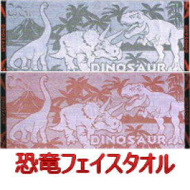 恐竜博士フェイスタオル　ジャガード織 35cm×88cm 綿100％日本製