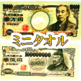 高額紙幣プリントミニタオル　12×27cm綿100％　日本製