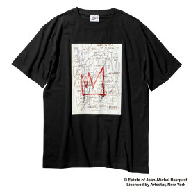 CLUCT クラクト × Basquiat バスキア : 半袖ドローイングTシャツ BLACK