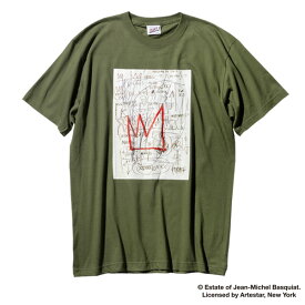 CLUCT クラクト × Basquiat バスキア : 半袖ドローイングTシャツ ARMY