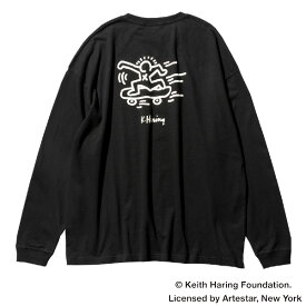 CLUCT クラクト × Keith Haring キースヘリング : 長袖スケートボードTシャツ BLACK