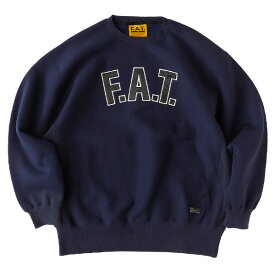 F.A.T. エフエーティー : ロゴ クルーネックスウェット(裏起毛) NAVY