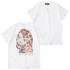 LIVE IN FAB EARTH リブインファブアース : 半袖レディTシャツ WHITE