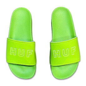 HUF ハフ べナッシー サンダル スリッパ おしゃれスリッパ 防水 海 水 プール 春 夏 LOGO ロゴ ライムグリーン ブラック アイテム 数量限定 US仕様 zozo town CP00101HO22 ストリート スケート スノボー ファッション メンズ レディース 男女兼用 もこもこ