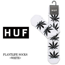 【代引き以外の購入方法でネコポス対応可能商品】HUF ハフ 靴下 PLANTLIFE SOCKS WHITE ハフ スケート ソックス スノボー スケボー 厚手 くつ下 丈夫 男女兼用 メンズ レディース マリファナ柄 ストリート 春夏 ハーフパンツ お洒落 ギフト プレゼント