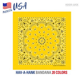 バンダナ おしゃれ 大判サイズ アメリカ製 ハバハンク HAV-A-HANK ペイズリー メンズ レディース 男女兼用 MADE IN USA 綿100％ コットン キャンプ ダンス 衣装 HIPHOP ローライダー 風呂敷 お弁当 幼稚園 学校 防災 白 黒