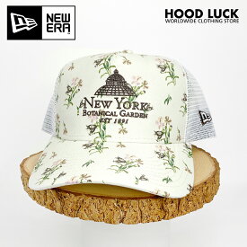 ニューエラ メッシュ キャップ コラボ 9FORTY A-Frame トラッカー New York Botanical Garden ロゴ ホワイトボタニカル 花柄 フラワー メンズ レディース