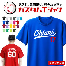 名入れ 名前入り メッシュ Tシャツ カレッジ 野球 ロゴ 背番号 ベースボール サッカー バスケット Tシャツ 大谷 二刀流 誕生日 お祝い ギフト LA ドジャース UV 爽快 還暦 お祝い 少年野球