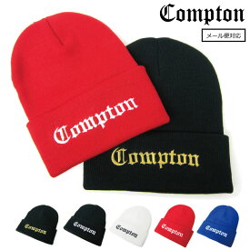 COMPTON×HOOD LUCK オリジナル コンプトン COMPTON ニット帽 ニット フッドラック ヘッドウエア