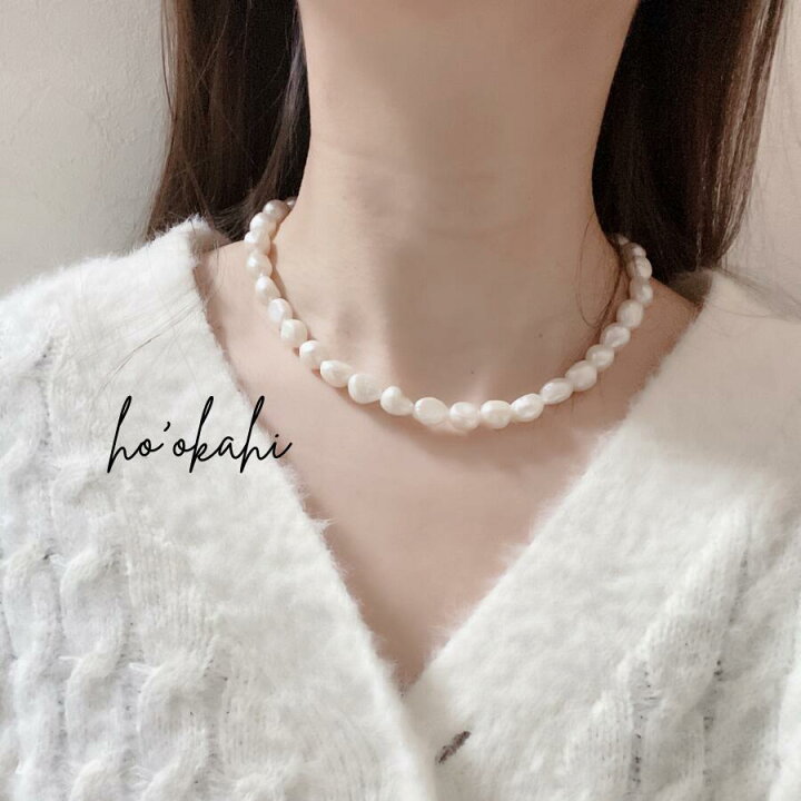 楽天市場】大人気【本物の 淡水パール 使用】大粒バロック ネックレス  