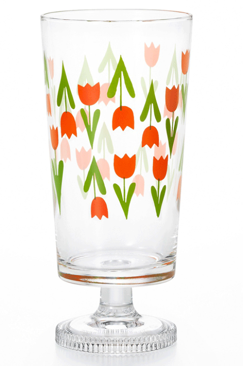 アデリアグラス 5個 STスラック9 オレンジ色 箱あり 当時物の脚付き