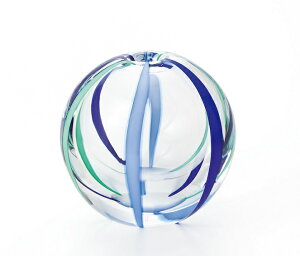 津軽びいどろ石塚硝子 彩手鞠 一輪挿し 7cm 夏空 アデリアグラスガラス