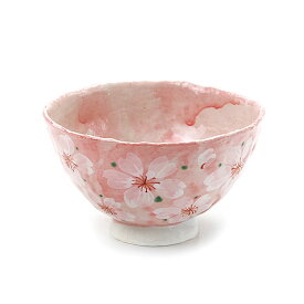 美濃焼ブルーム茶碗径11cmやよい花材質：磁器桜柄ピンク・ブルー