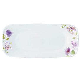 コレールCORELLEバイオレットミスト スクエア長皿 J2210-VM 耐熱強化ガラスアメリカ製