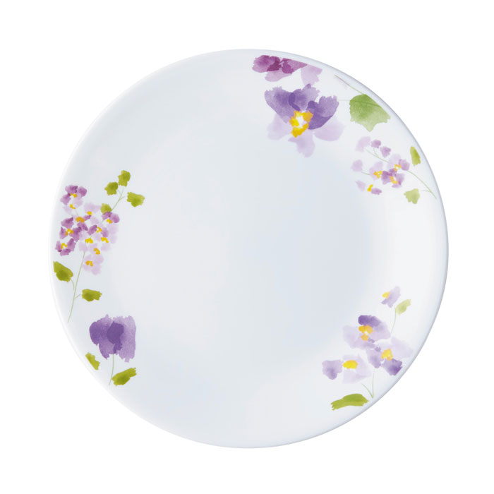 水彩で描かれたような花模様 かわいらしさ エレガント 売買 コレール バイオレットミスト 中皿 信用 CP-9420 J108-VM 径21.5cm