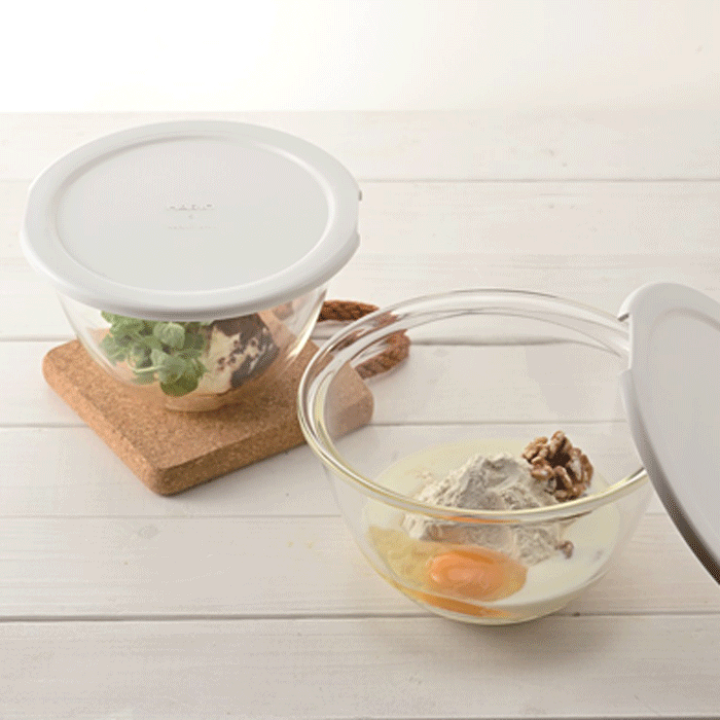 楽天市場】ハリオ HARIO レンジフタ付き耐熱ガラス製ボウル3個セット