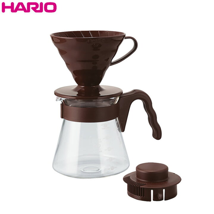 楽天市場】HARIO（ハリオ）V60コーヒーサーバー02セット ドリッパー(1〜4杯用)、サーバー(1〜5杯用) 実用容量700ml  カラー：ショコラブラウン : ホーオンキッチン