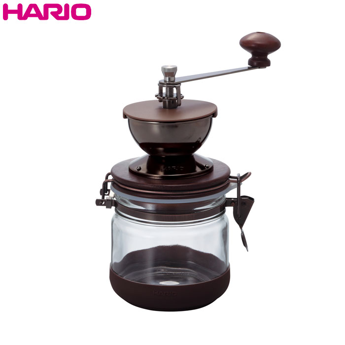 セラミック製の臼！珈琲粉をそのまま保管できます♪ HARIO（ハリオ）キャニスターコーヒーミル 保存容量(コーヒー粉)約120g