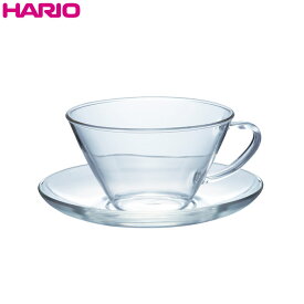 ハリオ HARIO耐熱カップ＆ソーサー・ワイド耐熱ガラス