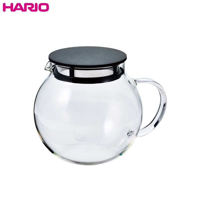 フタをしたまま電子レンジOK！茶葉が動きやすい、丸形ティーポット♪ HARIO ハリオ ジャンピングリーフポット 実用容量600ml耐熱ガラス