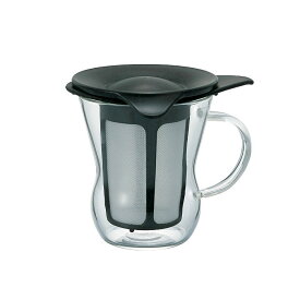ハリオHARIOワンカップティーメーカー 実用容量200ml（1杯用）カラー：ブラック 耐熱ガラス