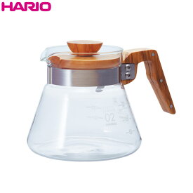 ハリオHARIO コーヒーサーバー600 オリーブウッド 実用容量600ml 耐熱ガラス