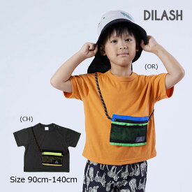 ●50%OFFセール●ディラッシュ　DILASH　ポシェット付　半袖　Tシャツ (90・100・110・120・130・140）　アウトレット
