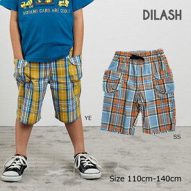 【期間限定P11倍】ディラッシュ　DILASH　ハーフパンツ　5.5分丈　チェック柄　シンプル（110cm・120cm・130cm・140cm）