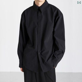 メンズ シャツ オックスフォード オールシーズン トップス 夏の 冷感 ブラック シャツ メンズ ロングスリーブ ハイエンド カジュアル ビジネス ノンアイロン ドレープ ホワイト ジャケット