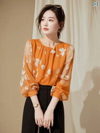 シャツ ワンピース カットソー 韓国 杭 州 ビッグ シルク シャツ レディース 花柄 ファッション 長袖 2025 秋 高級 桑 シルク トップ