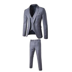 スーツ メンズ ベスト 付き 3点セット ジャケット パンツ ビジネス カジュアル フォーマル 礼服 高級感 ゆったり 着痩せ 体型カバー 軽量 伸縮性 吸湿速乾 綿 麻 再生繊維 秋冬 接触冷感 ハイウエスト ブラック アイボリー 体系カバー 大きめ