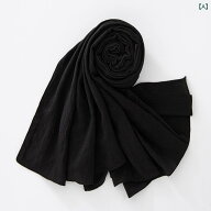 通気 性と微 弾性を 備えた 自然な シワ 加工の 柔らかい ロング スカーフ 細かい 折り目の ある 無地の …