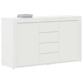 サイドボード 収納棚 収納家具 リビングボード キャビネット マットホワイト 3引き出し 2扉 MDF 木製 ダイニング リビング 廊下 シンプル