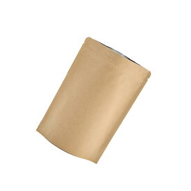 食品保存袋 ジッパー付き クラフト紙 スタンドアップポーチ 50個入り 13×4×18cm アルミホイルライナー付き セルフシール 再利用可能