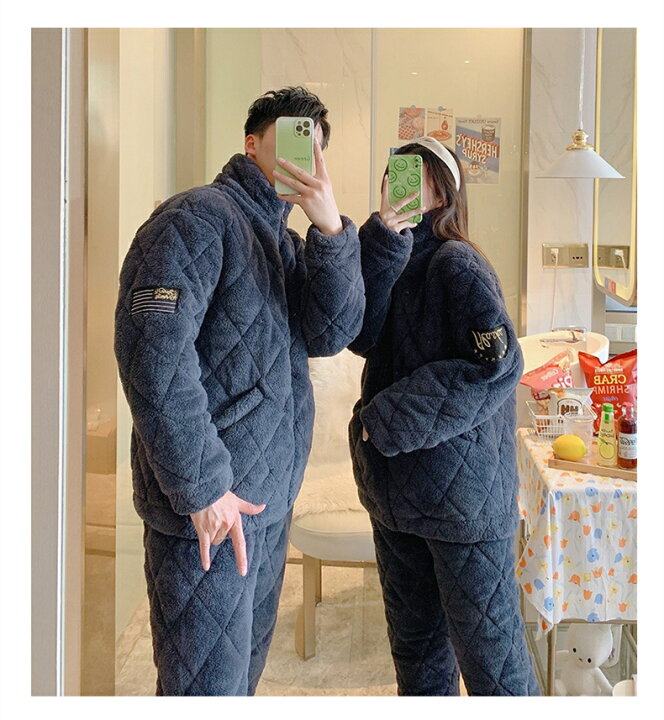 楽天市場】パジャマ ルームウェア 上下セット メンズ レディース 冬用 