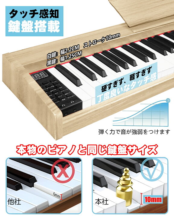 楽天市場】【木製デザイン】ニコマク NikoMaku 電子ピアノ 88鍵盤 SWAN 