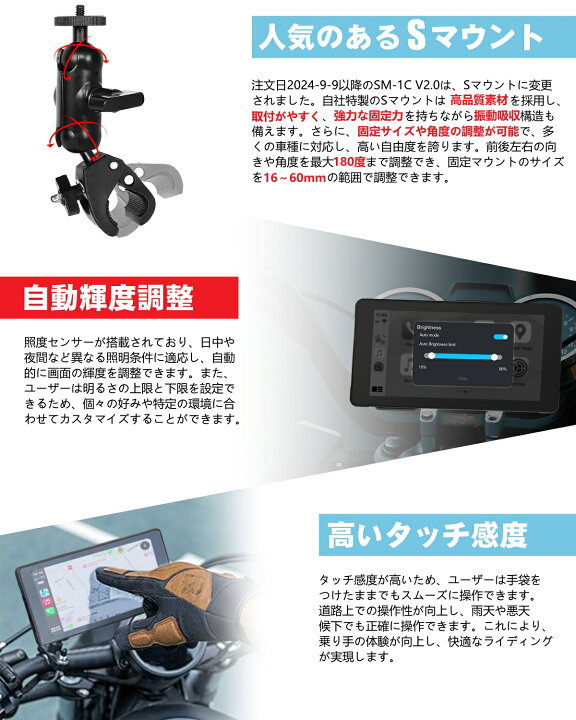楽天市場】【超薄型設計+自動輝度調整】ニコマク NikoMaku バイク用 