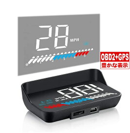 ニコマク NikoMaku HUD ヘッドアップディスプレイ M7 OBD2 GPS 両方同時対応 タコメーター 日本語説明書 後付け 車載スピードメーター 時速をフロントガラスに 過速度警告搭載 一年保証