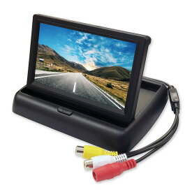 折り畳み式5インチオンダッシュモニター バックカメラ連動可 フリップアップモニター ワイド画面 映像入力2系統 12V/24V車両対応 折畳モニター HOP-MOT50 送料無料