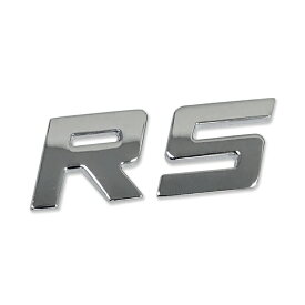 メタリック文字エンブレムセット RSステッカー エンブレム シルバー 金属製立体文字 愛車のドレスアップに 粘着シート 貼付簡単 3D文字ステッカー デコレーション HOP-CST02RS 送料無料