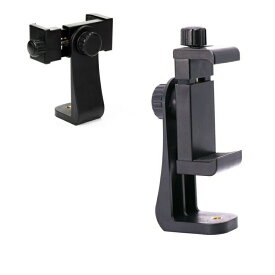 iPhoneXSなどスマホ対応ホルダー 手持ち 縦撮 横撮 360°回転 1/4ネジ穴 自撮棒 三脚などに取り付け可 アタッチメントホルダー 安定感 幅58～101mmスマホ対応 HOP-HADST360 送料無料